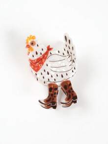 1pc Women's Creative Personalized Farm Rooster Cartoon Animal Ponytail Bun Hair Claw Clip, Suitable For Daily Party Styling And Decoration - Multicolor a - View 5