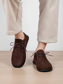 Plus Size Men's New Slouchy Loafers, Casual Versatile Commuter Flat Loafers With Enclosed Structure - Brown - View 6