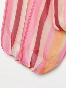 Women's Pink Striped Colorblock Baseball Jacket, Lightweight Zipper Long Sleeve Casual Y2K Street Style Spring Autumn Fashion Coat - Multicolor - View 5