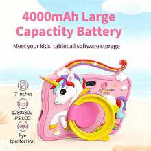 4GB RAM + 64GB ROM / 7 吋平板電腦 / 四核 1.3GHz / Android 13 MTK6735 / 1280x800 HD IPS 螢幕 / 2MP+5MP 鏡頭 / 4000mAh 電池 / WiFi、家長控制、教育、遊戲 / ABS 塑料 + 矽膠,教育平板 - 粉色 - 查看 7