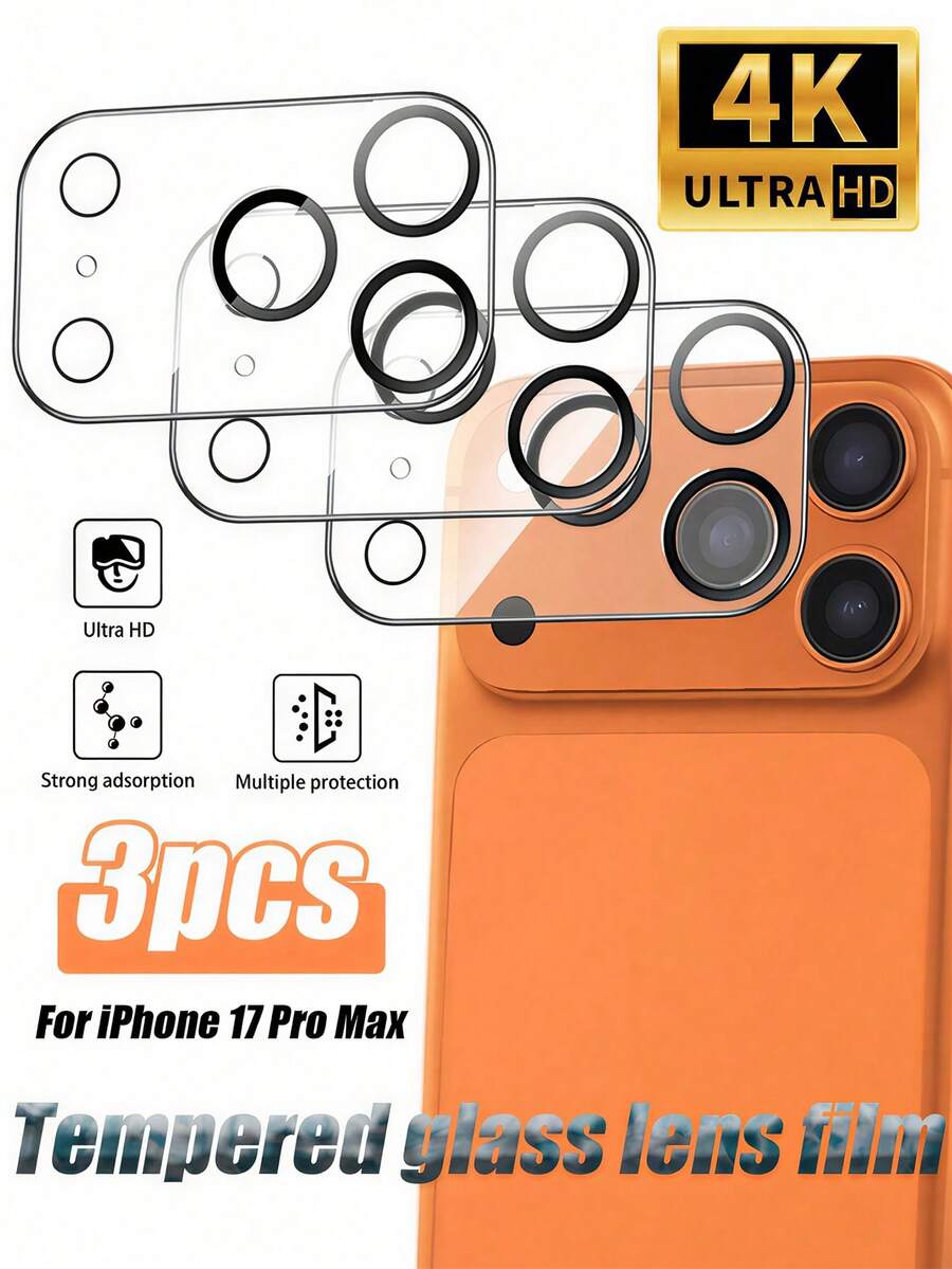 3PCS-High Definition Lens Edge Full Adhesion, Effectively Prevents Dust Entry. Its Scratch-Resistant Surface Can Withstand Daily Contact With Fingernails, Pen Tips And Other Sharp Objects, Keeping The Screen Mark-Free For A Long Time. Shock-Absorbing Waterproof, Oleophobic Layer Wipes Clean Instantly, 9H Full Coverage Smooth Touch, Compatible With IPhone Ultra/18 Pro/18 Pro Max/18/17e/17 Pro Max/17 Pro/17Air/17/16 Pro Max/16 Pro/16 Plus/16/15 Pro Max/15//14/13/12 And Other Models.