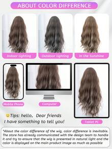 alicegarden 30-Inch Forehead Lace Front Wig A Natural Wavy Style In A A Stunning Multicolor. Middle Part Design, This False Hairpiece Is Perfect For Ms Daily Party Cosplay Use, Offering A Natural And Natural Durable Wig Gift For Ladies. (No Accessories) - Multicolor - View 9