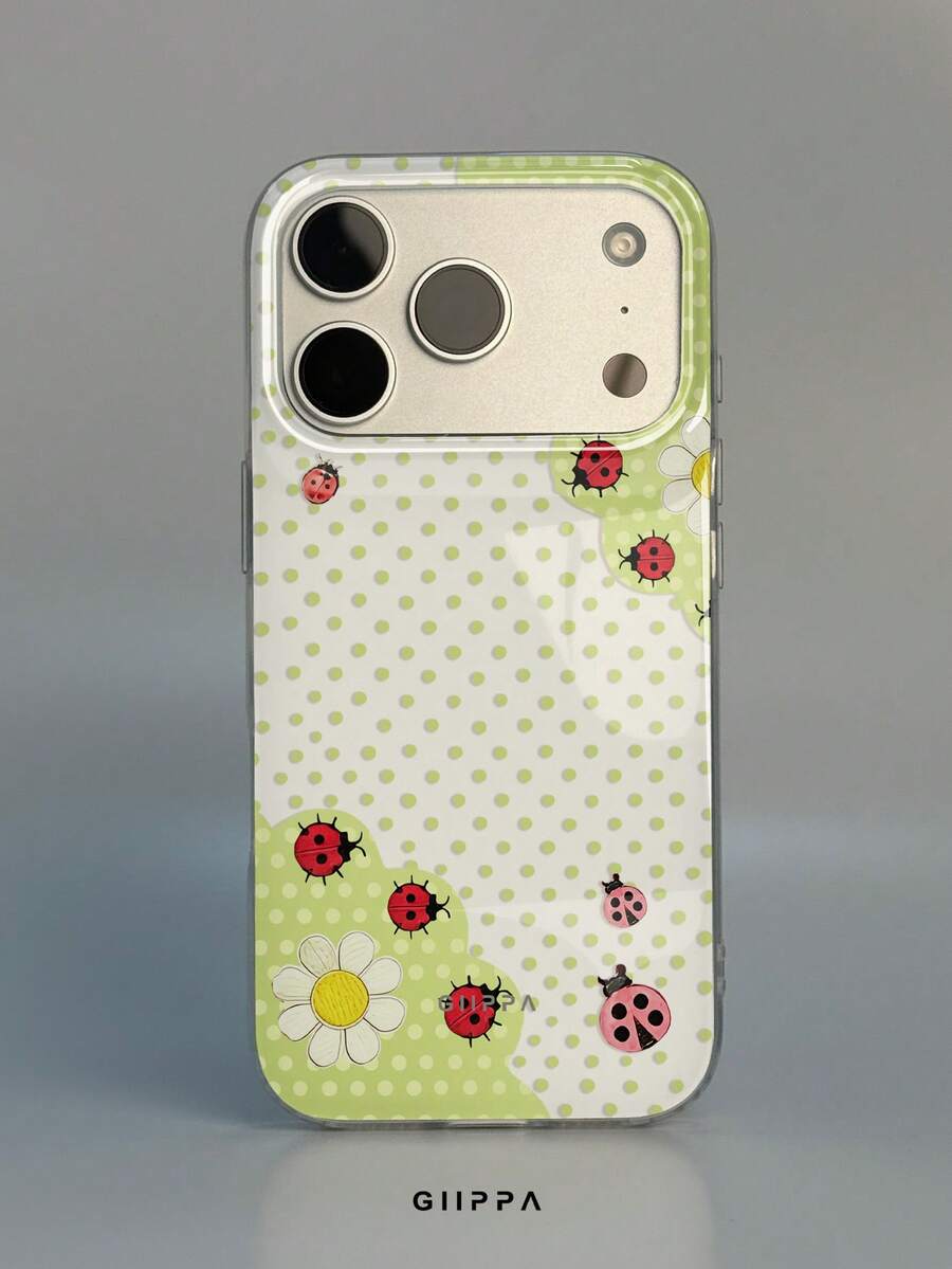 GIIPPA 1pc Polka Dot & Seven-Star Ladybug Pattern Design, Phone 17 Pro Max Phone Case, Compatible With Phone 16 Pro Max, 15 Pro Max, 14 Pro Max, Korean-Style High-End Fashion & Fun Phone Case, Suitable For 11/12/13/14/15/16 Pro Max Plus, Elegant Design For Men And Women, Perfect Gift For Girlfriend On Christmas, Valentine's Day, Easter, Wedding Season And Birthday! - Multicolor - View 1