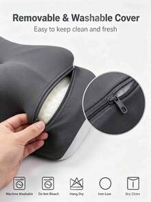 1pc Ergonomic Memory Foam Butterfly Neck Pillow With C-Shape/Dual Height Adjustment, Comes With Transparent Support Cover, Suitable For Side, Back And Stomach Sleeping Positions, Perfect For Light Sleepers And Insomniacs, Travel Pillow, Home Sleep Pillow For Back To School - One Size Fits All - View 6