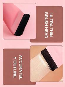 1pc Minimalist Flat Head Liquid Foundation Brush, Cherry Print Handle, Soft Dense Bristles, No Powder Waste, Facial Concealer & Foundation Brush, Portable For Daily Use And Travel, Suitable For Beginners - Multicolor - View 6