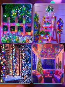 1pc 30m/98ft Christmas Firecracker Fairy Light String, 1000/800/600 LED Firework Light String, Christmas Firecracker Lights, Suitable For Rooms, Patios, Indoor/Outdoor Use, Weddings, Parties, Home, Gardens, New Year's, And Christmas Decorations - Firecracker String Lights - View 11