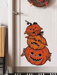 Halloween Funny Pumpkin Ghost Goblin Wall Sticker Set, Retro Cartoon Patterns, Self-Adhesive And Removable, Living Room Window Party Atmosphere Decoration Decals - Wall Stickers - View 3