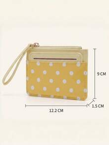 Dompet Koin Mini Polkadot, Dompet Kecil PU Modis, Tempat Kartu, Tas Penyimpanan Kartu Identitas, Organizer Polkadot Ultra Tipis Multi-Lapisan yang Dapat Dilepas - MultiWarna - View 12