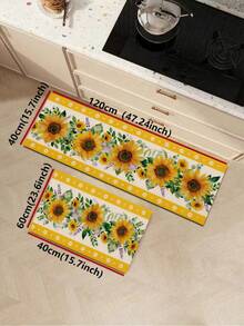 1/2pcs Autumn Sunflower Pattern Vintage Diatomaceous Earth Bath Mat, Super Absorbent, Non-Slip, Perfect For Bathroom, Kitchen And Dining Room, Quick Dry, Ideal Home Decor And Bathroom Mat Gift, Holiday Gift! - Multicolor - View 16