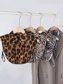 1pc Classic Leopard Print Unisex Collar Inner Layer Fashion Casual Wear Faux Sweater Collar - Multicolor - View 9