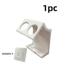 1 pieza Soporte para cepillo de dientes sin taladro, almacenamiento integrado de cepillo de dientes y pasta de dientes, instalación adhesiva fácil, resistente al agua y estable, accesorio organizador de almacenamiento de pared para baño - Blanco - Ver 10