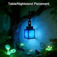 1pc 16-Color LED Pixel Night Light, Lantern Shaped Decorative Hanging Lamp, USB Powered With Remote Control, Dimmable And Color Adjustable Atmosphere Light, Suitable For Bedroom, Living Room, Game Room - Pixelated Lantern Night Light - View 6