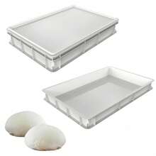 Hộp ủ bột pizza lên men có nắp, 2 hộp + 1 nắp, hộp ủ bột kích thước 30*40*7.5 cm, hộp đựng thực phẩm - Xem 3