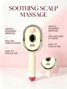 Portable Nano Mist Electric Massage Comb, One-Click Retractable Teeth For Easy Hair Removal, Soft Air Cushion Round Tooth Scalp Massager, USB Rechargeable Hydrating Detangling Styling Comb, Suitable For Home And Travel, Available In Pink - - A - View 6