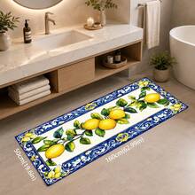 1pc, Pattern Printed Faux Cashmere Kitchen Mat, Absorbent Kitchen Floor Mat, Kitchen Carpet, Long Strip Foot Mat, Sink Front Mat, Suitable For Kitchen, Bathroom, Entryway, Hallway, Laundry Room And Home Decor - Multicolor - View 10
