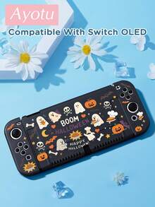 Ayotu Ghost & Bat & Pumpkin Theme Switch Protective Case, Compatible With New Switch 2 (2025)/Switch NS/Switch OLED, Can Be Used In Docking Station Without Removing Protective Case, Universal Game Controller Protective Cover, Switch Game Accessories, Anti-Drop Anti-Scratch, Halloween Theme. - View 15