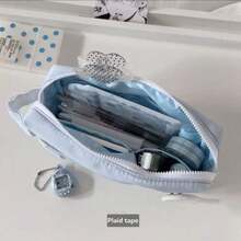 1pc Minimalist Polka Dot Mousse Pencil Case, Storage Bag, Large Capacity Multi-Functional Multi-Layer Pencil Case Student Stationery Storage Bag, Student Home Classroom Office Multi-Functional Universal Storage Neutral Pen Ballpoint Pen Writing Pen Pencil Eraser Ruler Multi-Stationery Storage Box Set, Holiday Stationery Gift - A - View 10