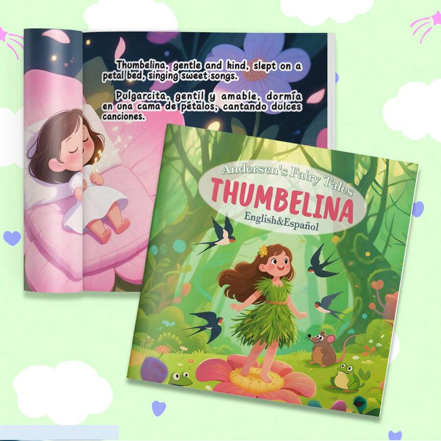 Bilingual Andersen Fairy Tales In English And Spanish, Classic Story Reading With The , Thumbelina And The Ugly Duckling, Illustrated Covers, Family Reading And Language Learning Fun - Bilingual Fairy Tale Stories - View 1