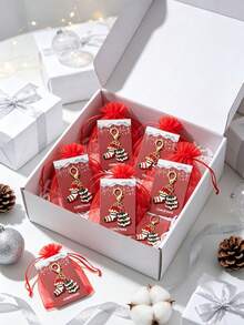 15pcs/1pc Christmas Theme Keychain Gift Set, Christmas Tree & Christmas Stocking Design, Suitable For Christmas Party Favors, Backpack Or Earphone Charms, Dinner Party Gifts, New Year Party Gifts, Winter Theme Party Souvenirs - One Size Fits All - View 5