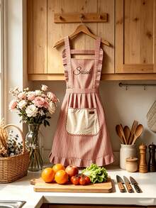 1 buah Celemek Berumbai Bordir yang Dipersonalisasi, Celemek Dapur Bergaris yang Dapat Diatur Ukurannya (Dengan Kantong), Celemek Memanggang yang Disesuaikan, Celemek Memasak Gaya Pedesaan, Aksesori Dapur Rumah Pertanian, Celemek Wanita Vintage, Celemek Bordir Nama yang Disesuaikan, Celemek Memanggang yang Lucu, Set Bunga Pedesaan, Celemek Memasak Rumahan, Celemek Pinggang yang Dapat Diatur Ukurannya, Celemek Barista, Hadiah Dapur Gaya Buatan Tangan - MultiWarna - View 7
