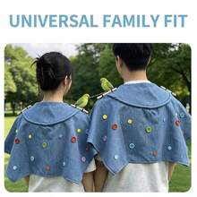 1pc New Bird Shoulder Cape, Parrot Anti-Scratch Training Interactive, Anti-Bite Black Wind, Easy To Clean Protective Bird Shoulder Perch, All Season Use (Button Color Random) - View 6