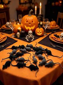 20pcs Halloween Prank Props Mini Plastic Simulation Fake Mouse Decoration, Realistic Prank Mouse Simulation Product, Suitable For April Fool's Day And Halloween Parties - Multicolor - View 6