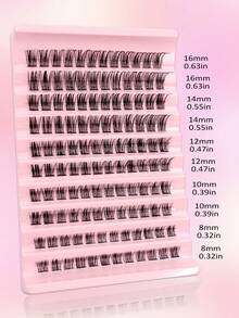 Asiteo 10 Rows 120pcs D Curl Single Cluster False Eyelashes 8-16mm DIY Lash Clusters Ultra Fluffy Natural Look Reusable Single Cluster Lash Extension Kit Suitable For Home Or On-The-Go Use Daily, Wedding, Date, Party, Travel, Spring - D - View 3