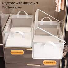 1pc Transparent Handbag Storage Box, Space-Saving Closet Organizer, Portable Dust-Proof Bag Storage Box, Can Store Handbags, Backpacks, Wallets, Dresses, Women's Clothing And Accessories, Multi-Purpose Suitable For Snacks, Kitchen, Bathroom, Dorm And Travel Use - Multicolor - View 1