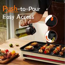 2-In-1 Glass Olive Oil Spray Bottle, Cooking Liquid Separator Bottle, 470ml, Spray And Pour Dual Use, Portion Control, Includes Stickers, Suitable For Salad, Frying And Grilling - View 2