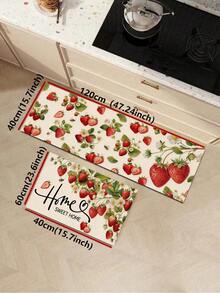 1/2pcs Diatomaceous Earth Mat, Vintage Strawberry Pattern, Super Absorbent, Non-Slip, Perfect For Bathroom, Kitchen And Dining Room, Quick Drying, Ideal Home Decor And Bathroom Mat Gift, Holiday Gift! - Multicolor - View 13