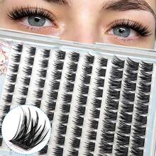 anlinnet 10 Rows Reusable Glueless Lashes Waterproof Self Adhesive Lashes C Curling Spike Lashes Cluster 10-14mm Gift For Women & Girl No Extra Lash Glue Required! Built-In Pre-Adhesive Band Lets You Apply Lashes In Seconds-Just Press On. - View 8