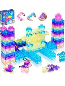 40pcs Sensory Soft Building Blocks Toys, Montessori Tactile Toy Set For Toddlers, Squeezable And Stretchable Early Learning Construction Toys, Creative Puzzle Building Blocks Game - Multicolor - View 11