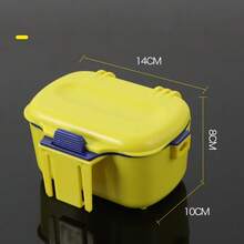 1 Pack Fishing Bait Box For Red Worms Earthworms Multifunctional Divided Bait Storage Case With Drainage Holes Portable Belt Clip Live Bait Container For Sea Fishing Outdoor Angling Accessories - Yellow - View 3