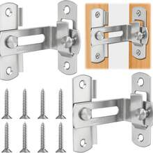 2pcs Brushed Stainless Steel Sliding Door Bolt Lock, Door Latch, Suitable For Garden Door, Window, Bathroom, Bedroom Sliding Door, Includes Installation Screws - DD - View 11