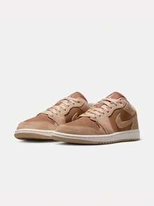 Nike AJ1 Women's New Sneakers Air Jordan 1 Low Casual Board Shoes - Tan - View 9