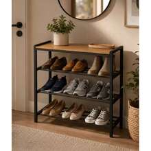 1pc Simple Multi-Tier Shoe Rack, Durable Shelf Shoe Storage Shelf, Easy Assembly Shoe Storage Container, Household Storage And Organization For Entryway, Hallway, Bedroom, Living Room, Home, Dorm - View 3