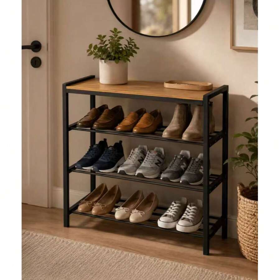 1pc Simple Multi-Tier Shoe Rack, Durable Shelf Shoe Storage Shelf, Easy Assembly Shoe Storage Container, Household Storage And Organization For Entryway, Hallway, Bedroom, Living Room, Home, Dorm - View 1