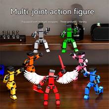 1set New 5th Gen Multi-Jointed Transformable Decompression Fidget Doll, DIY Assembly Decompression Toy, Holiday Gift, Desktop Stress Relief Toy, Disassemble & Assemble Doll Playset - Multicolor - View 14