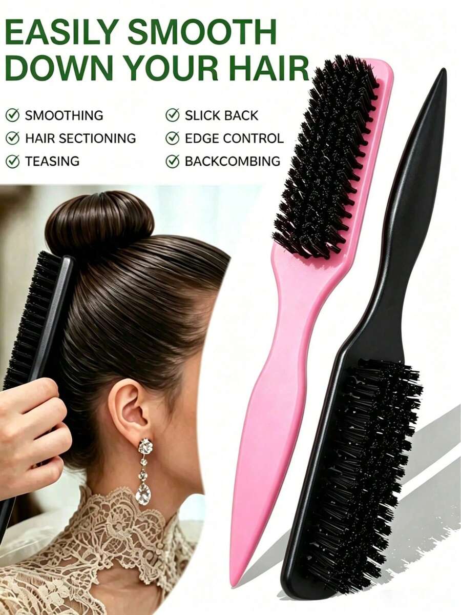 1pc Side Comb, Professional Hair Brush, Suitable For Smooth Ponytail And Braid Styling, Pointed Tail Styling Tool, Applicable For Loose Hair And Side Waxed Bangs