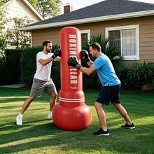 Thickened PVC Inflatable Boxing Pillar 195cm Standing Water-Fillable Wobble Sandbag For Home Stress Relief, Venting, Fitness Training And Boxing - Multicolor - View 3