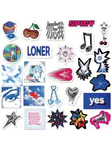 50pcs/Set Stiker Estetika Punk Kartun Retro, Stiker Dekoratif untuk Koper, Notebook, Laptop, Gitar, Ponsel, Alat Tulis, Kulkas, Stiker Remaja - Set - View 4