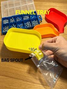 Tool Storage Funnel Tray, 5mm Raised Edge, Prevents Screws, Bolts, Beads And Small Parts From Scattering, Equipped With Fully Sealed Slide-In Plug, Precisely Stores Tiny Parts, Keeps Workspace Organized And Efficient, Suitable For Handicrafts And Repairs - Multi-color - View 5