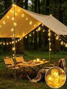 1 Peça Luzes de Natal LED 10/20/40/80 1,5/3/6/10m Luzes de Atmosfera para Camping ao Ar Livre Lâmpadas Pequenas Luzes para Toldo Tenda Barraca Luzes Coloridas Piscantes Céu Estrelado Luzes de Bola de Bolha Caixa de Bateria Luzes de Corda - Cordões de luzes de bolha - Visão 10