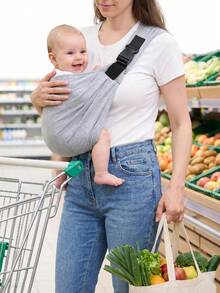 HAPPY WALK 1pc Baby Advanced Simple Baby Carrier, No Complicated Adjustment Needed, Easy And Quick To Use - Upgraded Simple Baby Carrier - Grey - View 4