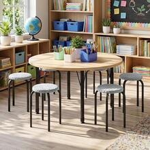 18" Stackable Stools Set Of 6, Round Nesting Stools - 1 - View 9