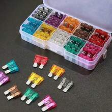 50/100/120pcs Blade Fuse Assortment Kit, 2-35A Automotive Truck Fuses With Storage Box And Clips, Aluminum Vehicle Car Fuse Set - Multicolor - View 1