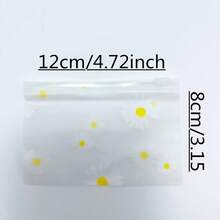 Gift For Her / Him, 30Pcs Daisy‑Pattern Frosted Plastic Zipper Bags, Reusable Clear Storage Pouches For Cosmetics, Jewelry, Hair Accessories, Office Supplies, Crafts & Stationery Organization - Daisy Frosted Zipper Pouch - View 6