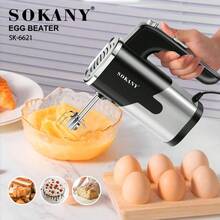 Blender SOKANY 6621, Motor Tembaga 800W, Kontrol 5 Kecepatan, Pencampuran Cepat 15 detik, Kepala Pencampur Stainless Steel 304, Tidak Panas Berlebih, Mudah Dibersihkan, Cocok Untuk Toko Kue/Kafe/Rumah, Model Esensial - Hitam - View 2