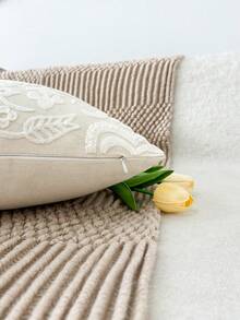 1入組曼陀羅刺繡靠墊套無填充物現代帆布抱枕套適用於沙發客廳 - 米色 - 查看 8