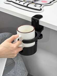 No-Drill Foldable/Rotatable Cup Holder Organizer | Adjustable Metal Bedside Shelf + Space-Saving Design | Hanging Cup/Coffee/Tea Storage Rack (Table/Wall 2-In-1 + Home/Dorm/Office/Car Space-Saver Essential) - Multicolor - View 8